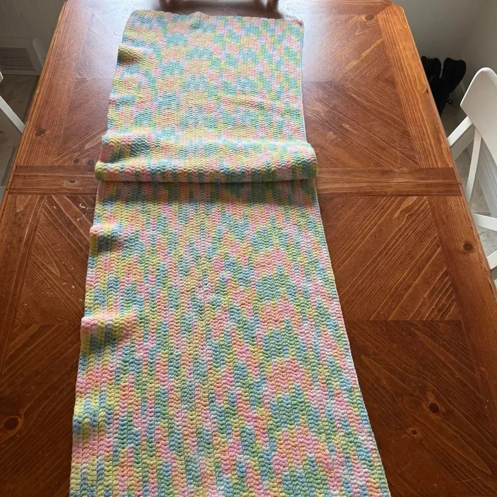 Unbranded blanket unisex OS multicolor handmade crochet variegated pastel lap